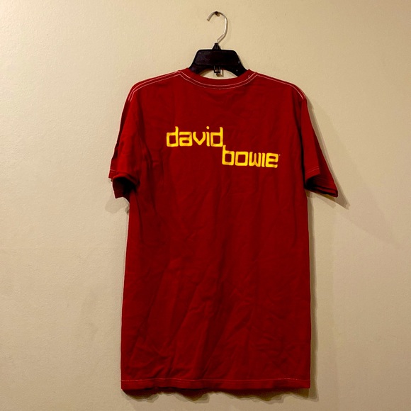 Unisex Red Cotton David Bowie short sleeve crew neck Shirt Crane Graphic S/P - Picture 2 of 4